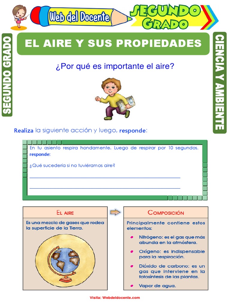 Importancia y propiedades del aire | PDF | Atmósfera de tierra | Agua