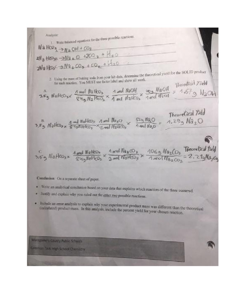 of Baking Soda Lab DONE PDF