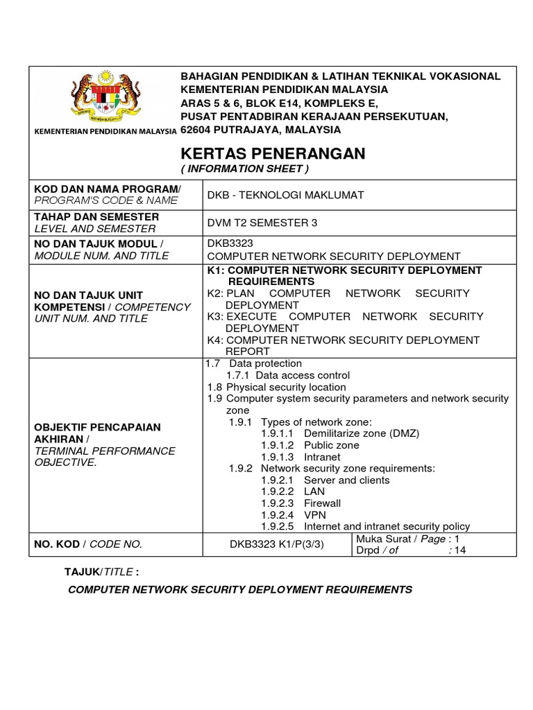 Keperluan Keselamatan Rangkaian Komputer | PDF