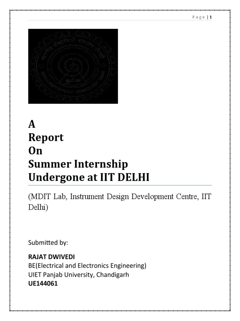Dokumen Tips Iit Delhi Summer Internship Report 2016 PDF