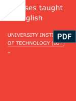 Courses Taught in English: University Institute of Technology (Iut)