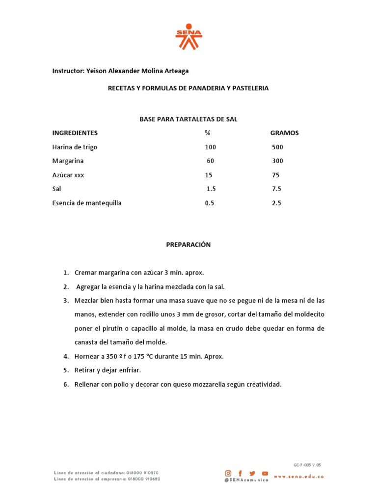 Formulas y Recetas Clase 2 Tortas y Galletas | PDF | Galleta | Comida ...