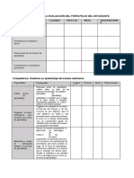 Rúbrica para La Evaluación Del Portafolio Del Estudiante