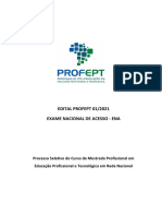 ENA Profept 01/2021: Edital do Processo Seletivo do Mestrado Profissional em Educação Profissional e Tecnologica