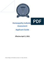 Homeopathy Individual Assessment Applicant Guide: Effective April 2, 2016