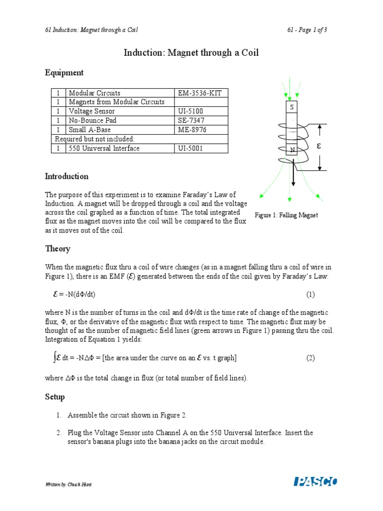 Magnet Induction Experiment Guide | PDF | Inductor | Electromagnetic ...