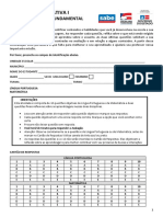 Avaliação Formativa 01 - LP e Matemática - Ensino Fundamental 9º Ano