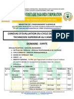 Canevas D'evaluation Au Bts Soins Infirmiers PDF