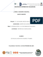 Tecnológico Nacional de México Campus Valladolid Ingeniería Industrial Gestión de Costos