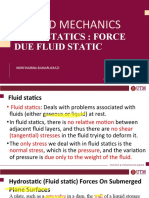 Fluid Mechanics: Fluid Statics: Force Due Fluid Static