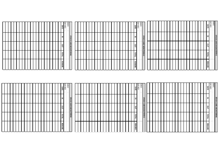 Stock Card Monitoring Template | PDF