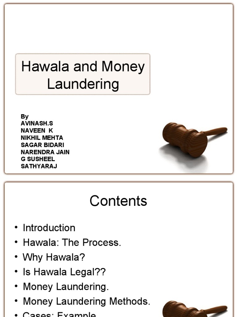 Hawala and Money Laundering: by Avinash.S Naveen K Nikhil Mehta Sagar ...