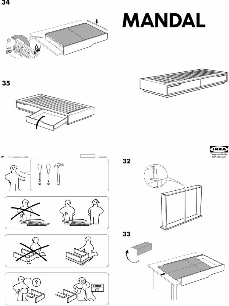Mandal Bed Frame With Storage Birch White AA 604332 3 PDF