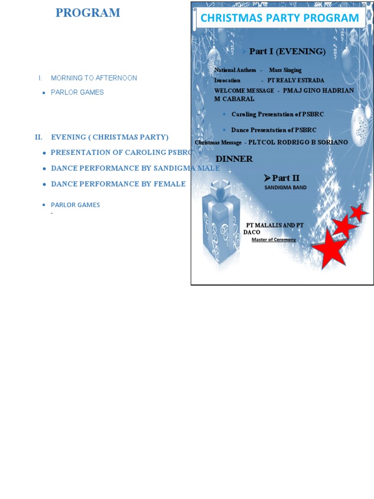 Christmas Party Program Part I (Evening) PDF