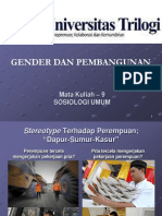 Materi Kuliah Soskom 9 - Gender Dan Pembangunan