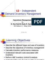 Independent Demand Inventory Management: Operations Management R. Dan Reid & Nada R. Sanders