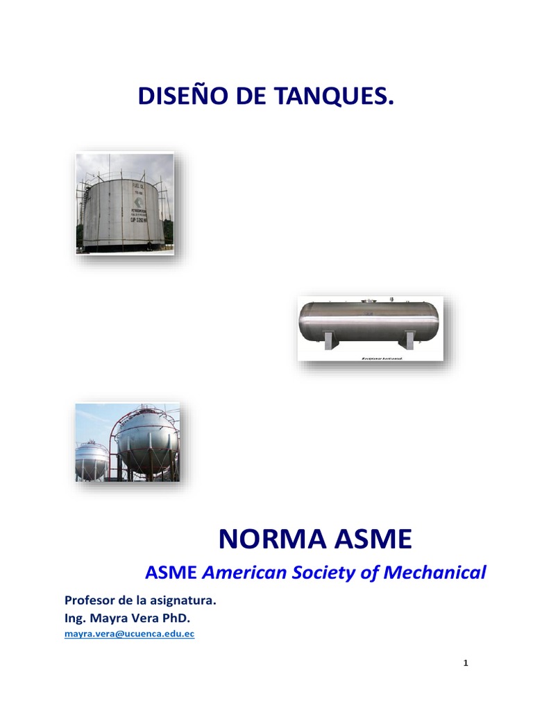 Normas ASME para el diseño de tanques a presión | PDF | Acero | Química