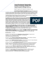 Professional Development Opportunities #46, Nov 15, 2021 To June 2022, Clayton R. Wright