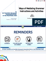 Ways of Mediating Grammar Instructions and Activities: Day 2 Session 2