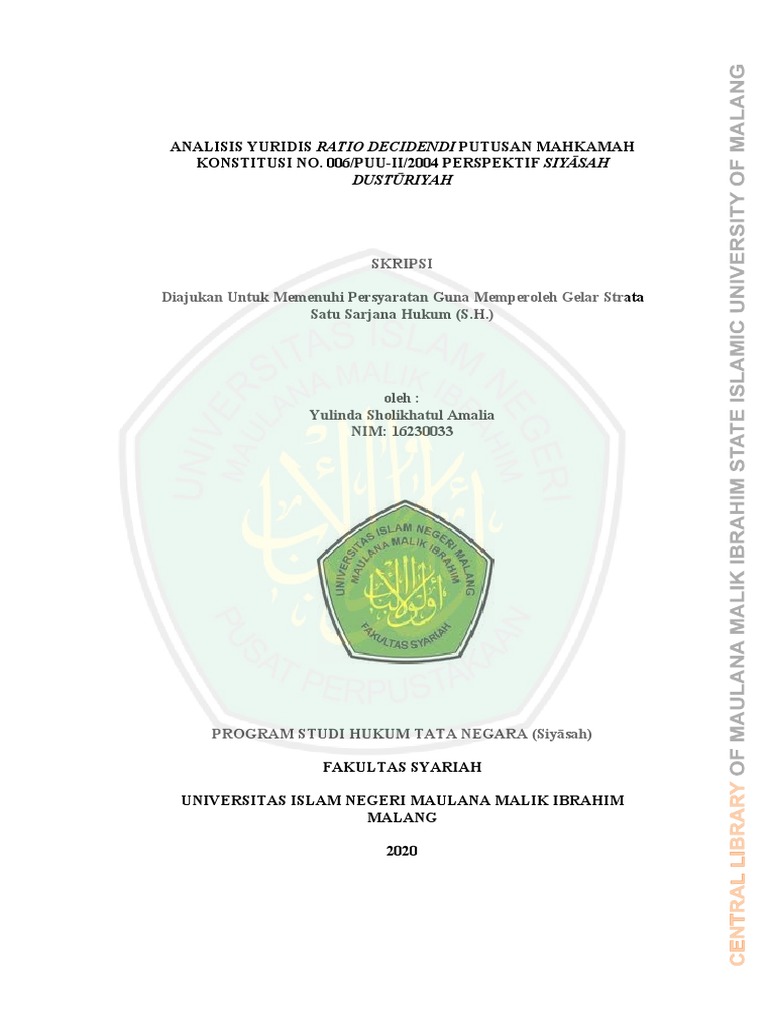 Skripsi - Analisis Yuridis Ratio | PDF