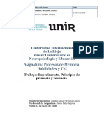 Trabajo Experimento Principio de Primacia y Recencia