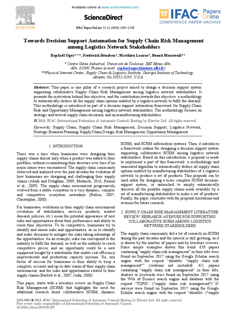 Sciencedirect Sciencedirect PDF Logistics Business