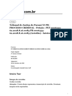 Tribunal de Justiça do Paraná TJ-PR - PROCESSO CRIMINAL - Petição _ PET 0006333-62.2018.8.16.0083 PR 0006333-62.2018.8.16.0083 (Acórdão)