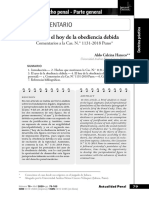 El Ayer y Hoy de La Obediencia Debida - Articulo