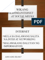 Aralin 2 Wikang Filipino, Internet, at Social Media