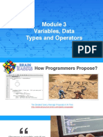 Module 3 - Variables, Data Types and Operators