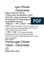 Perhitungan Efikasi Vaksin: Interpretasi