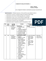 Community Health Nursing Course Plan