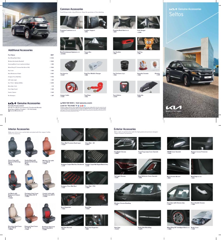 Kia accessories list discount