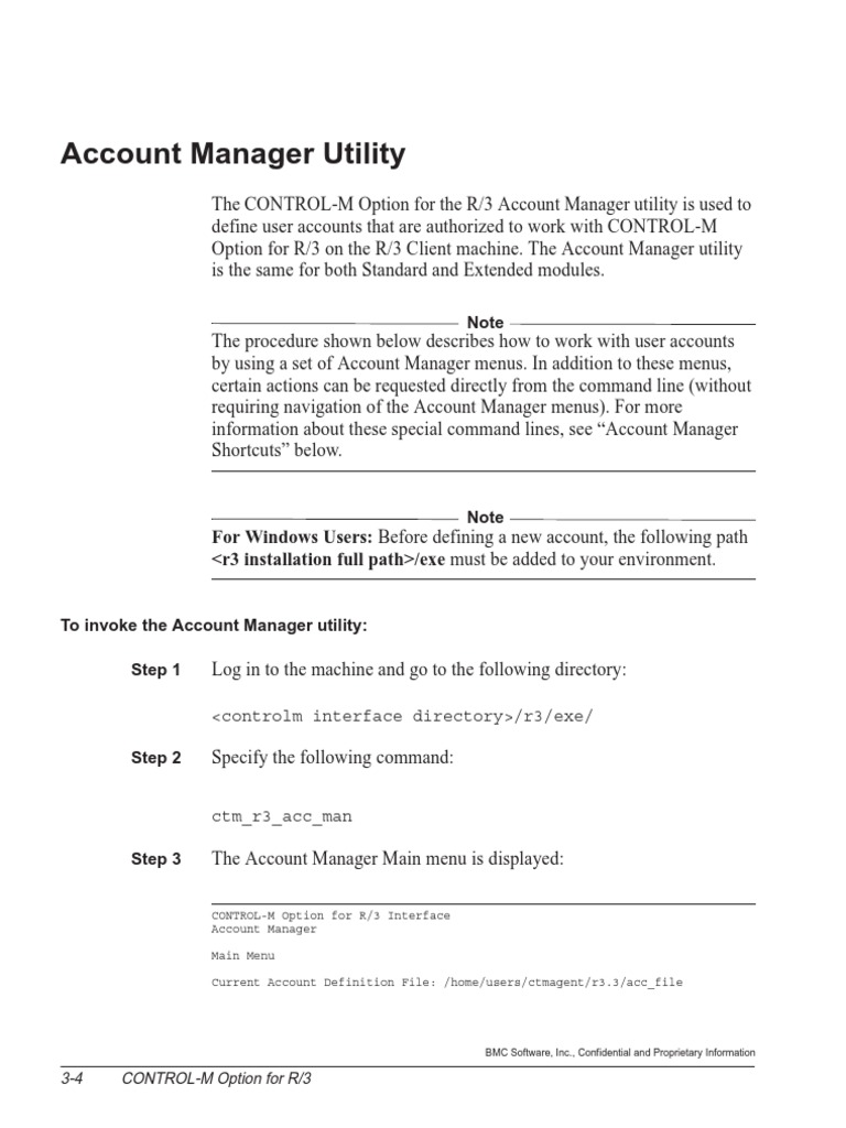 CONTROL-M R/3 Account Manager Guide | PDF | User (Computing) | Command ...