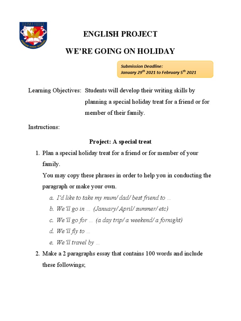 Holiday Treat Writing Project Guide | PDF | Grammar | Letter Case
