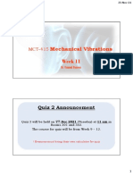 Mechanical Vibrations Week 11: Quiz 2 Announcement