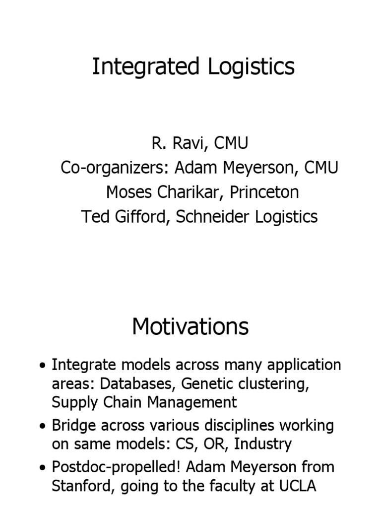Logistics | PDF | Routing | Applied Mathematics