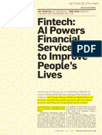 Fintech - AI Powers Financial Services To Improve People's Lives