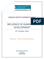 Influence of Gaming On Development: Jagran Lakecity Business School