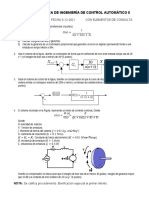 Primera Práctica de Ingeniería de Control Automático Ii: Duración: 110 Minutos FECHA 5-12-2021 Con Elementos de Consulta