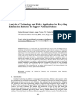 Analysis of Technology and Policy Application For Recycling Lithium-Ion Batteries To Support National Defense