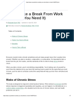 How To Take A Break From Work (And Why You Need It) : Risks of Chronic Stress