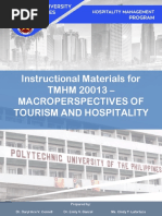 Instructional Materials For TMHM 20013 - Macroperspectives of Tourism and Hospitality