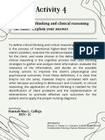 Is Critical Thinking and Clinical Reasoning The Same? Explain Your Answer