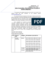 Schedule of Counseling - Recruitment For 227 Posts of Various Categories