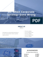 GE: When Corporate Strategy Gone Wrong: Strategy and Innovation Group 8