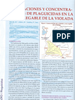 Aplicaciones y concentraciones de plaguicidas en la zona regable de La Violada