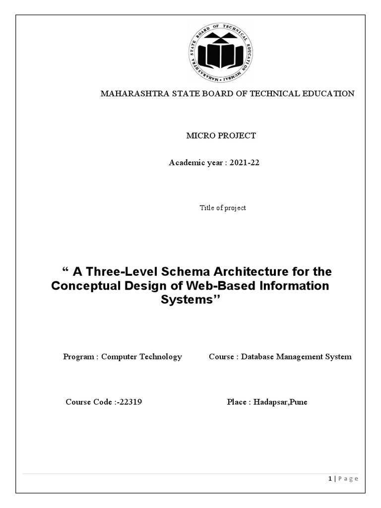 A three level schema architecture for the conceptual design of web