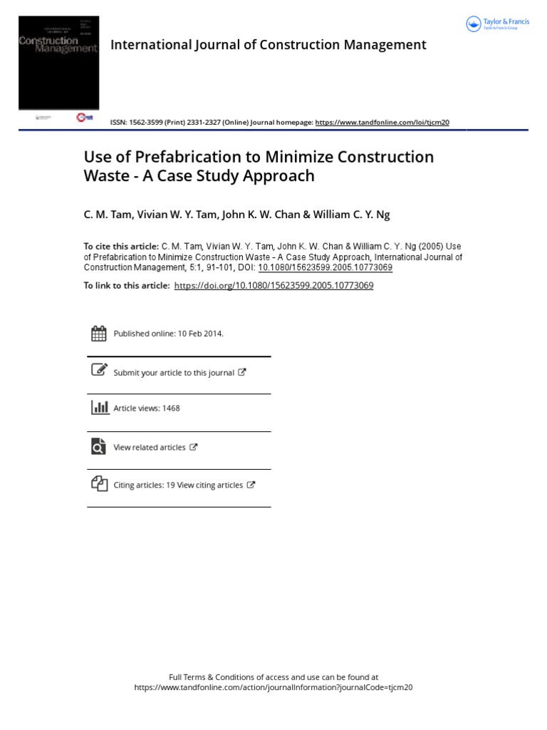 Prefabrication for Reducing Construction Waste | PDF | Waste | Recycling