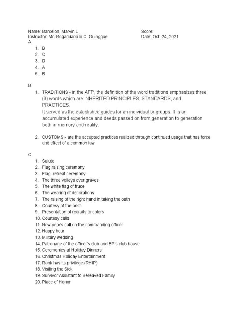 AFP Traditions and Customs Explained | PDF